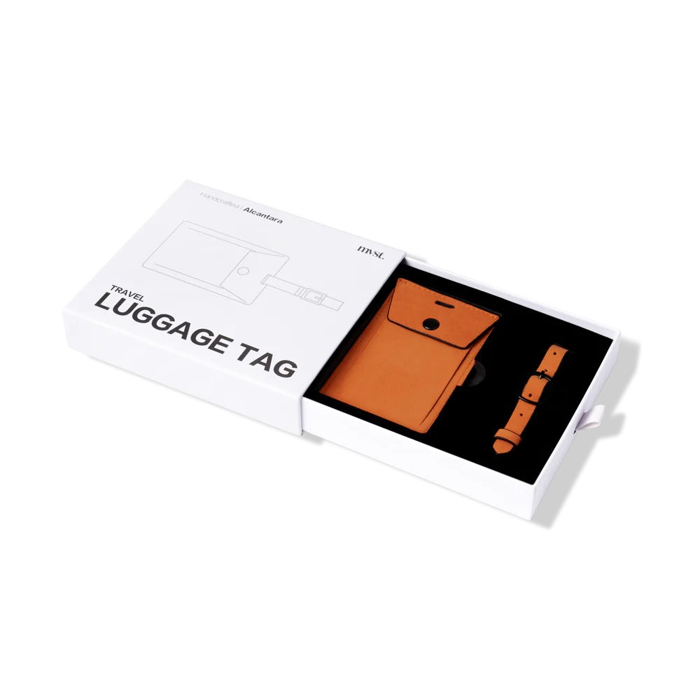 Alcantara Luggage Tag Orange