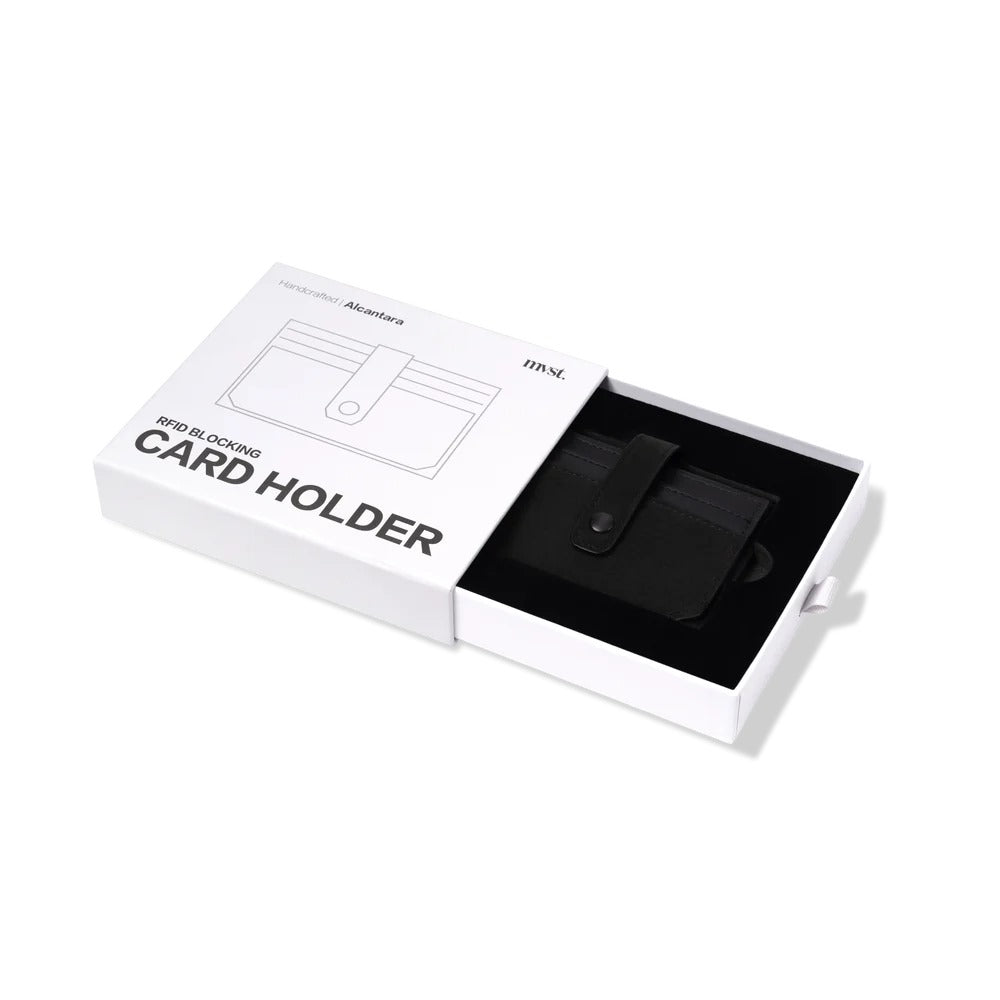 RFID-Blocking Alcantara Slim Wallet Black
