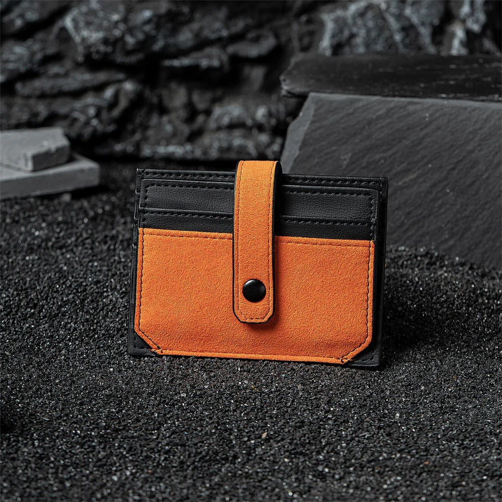 RFID-Blocking Alcantara Slim Wallet Orange