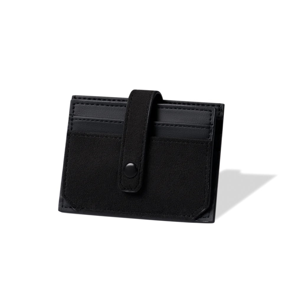 RFID-Blocking Alcantara Slim Wallet Black