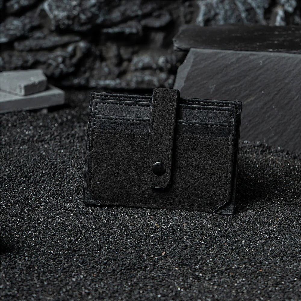 RFID-Blocking Alcantara Slim Wallet Black