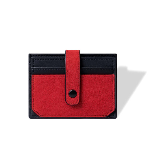 RFID-Blocking Alcantara Slim Wallet Red