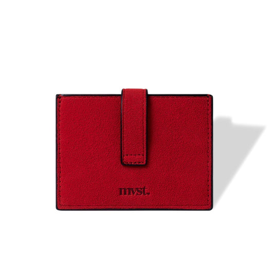 RFID-Blocking Alcantara Slim Wallet Red