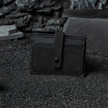 RFID-Blocking Alcantara Slim Wallet Black